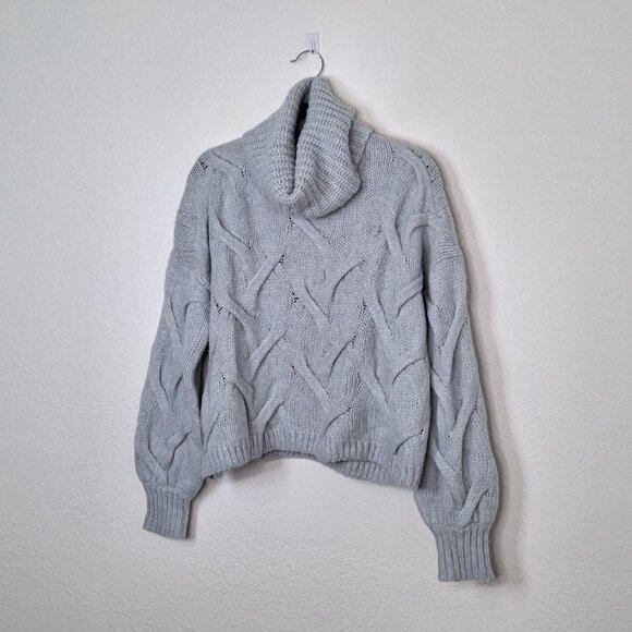 Madewell Cable Turtleneck Sweater Sz S Crop Chunky Preppy Boho Somervell - Picture 2 of 11